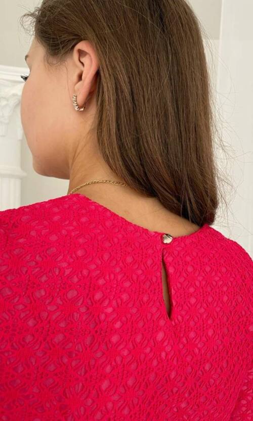 Малинова Коктейльна сукня футляр намисто 5230