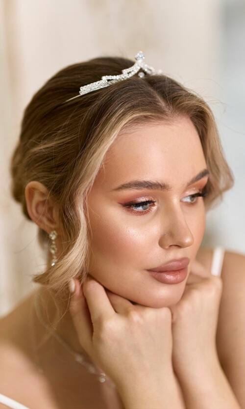 Диадема Стразы Бижутерия 25512 Серебристая