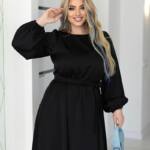 Коктейльна Сукня Шовк Міді 25015 Чорна