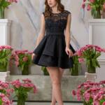 Коктейльна Сукня Міні Гліттер Два Волана 25019 Чорна