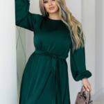 Коктейльна Сукня Шовк Міді 25015 Зелена