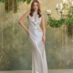 Вечірня Сукня Декольте Максі 25011 Молочна