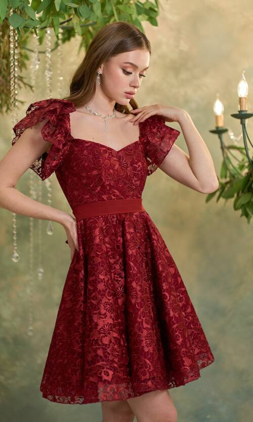 Коктейльна сукня "Гіпюр Лілія" 25009 Бордова