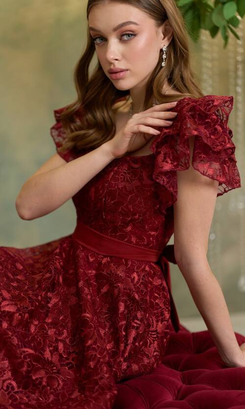 Коктейльна сукня "Гіпюр Лілія" 25009 Бордова