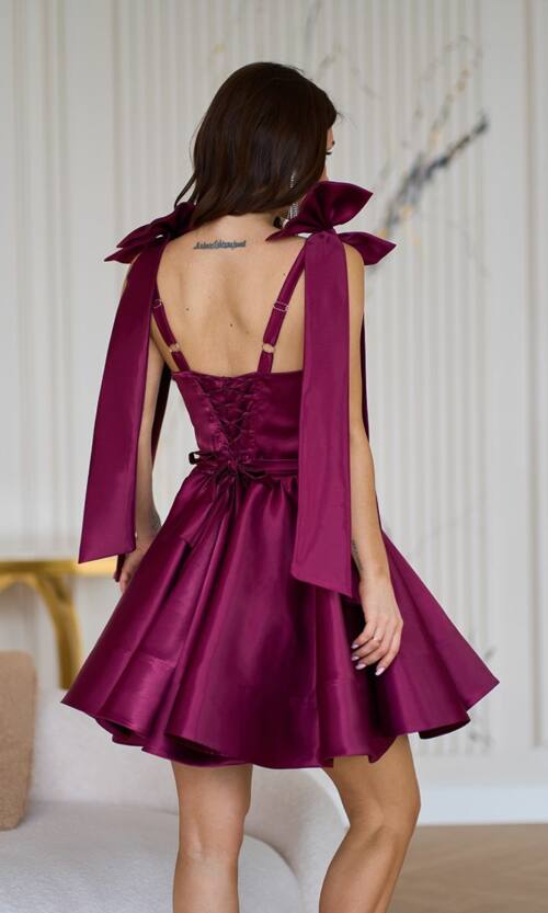 Коктейльна Сукня Банти Атлас 25028 Бордова