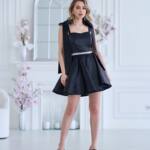 Коктейльна Сукня Банти Атлас 25028 Чорна