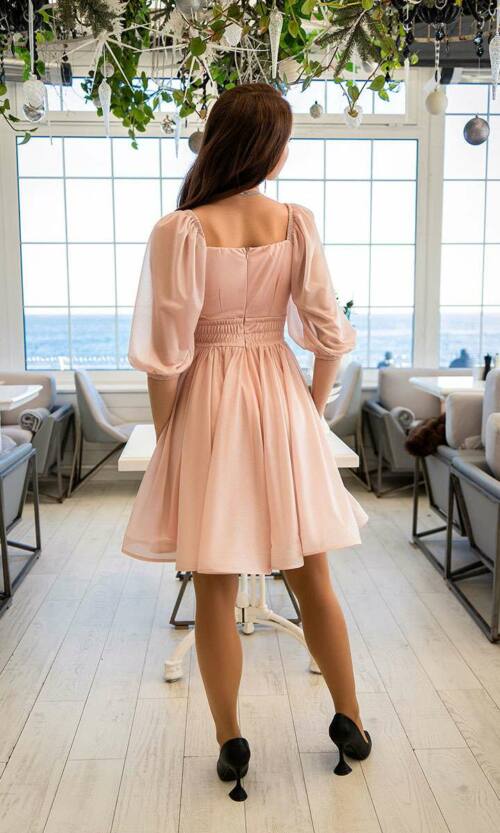 Коктейльна Сукня Шифон Запах 23009 Персикова