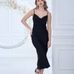 Коктейльна Сукня Slip Dress 25027 Чорна