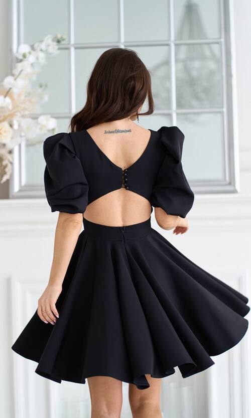 Коктейльна Сукня з Відкритою Спиною 25022 Чорна