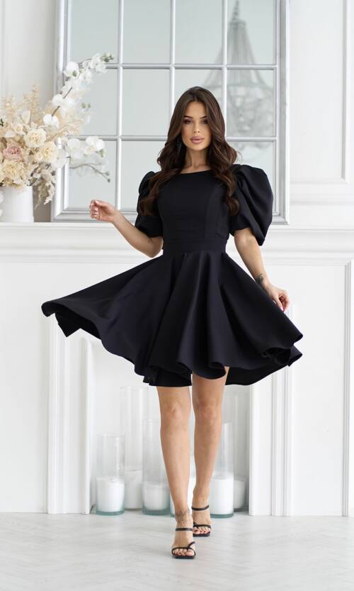 Коктейльна Сукня з Відкритою Спиною 25022 Чорна