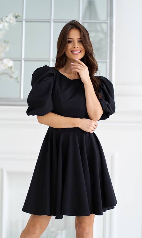 Коктейльна Сукня з Відкритою Спиною 25022 Чорна