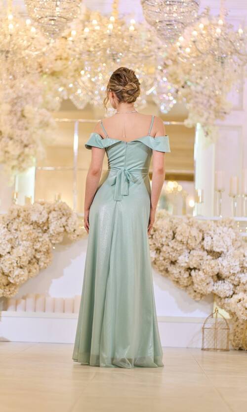 Вечернее платье Шифон Блеск Макси 25038 Мятное