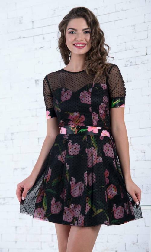 Коктейльне плаття 7050e Рожевий