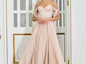 Вечірня Сукня Ліф Корсет Максі 25041 Бежева