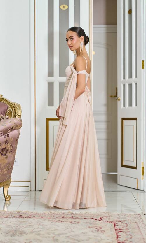 Вечірня Сукня Ліф Корсет Максі 25041 Бежева