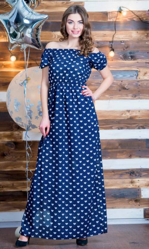 Повсякденне плаття 6111e Синій/білий