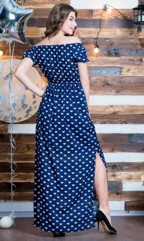 Повсякденне плаття 6111e Синій/білий