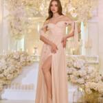 Вечірня Сукня Ліф Корсет Максі 25041 Персикова