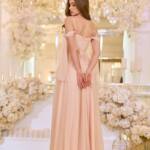 Вечірня Сукня Ліф Корсет Максі 25041 Персикова