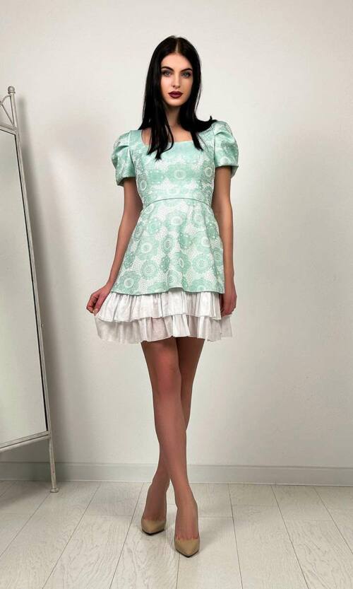 Літня сукня жаккард батіст 24020 М'ятна
