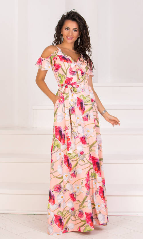 Повсякденне плаття 8086e Персиковий