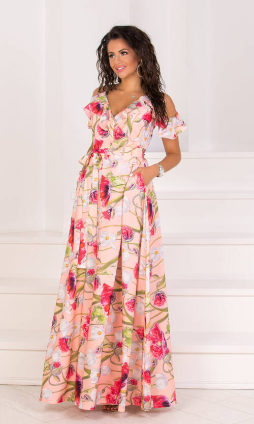 Повсякденне плаття 8086e Персиковий