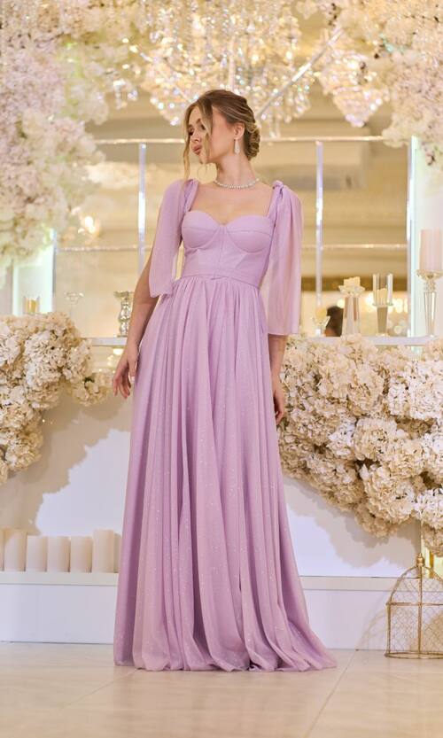 Вечірня Сукня Ліф Корсет Максі 25041 Лавандова
