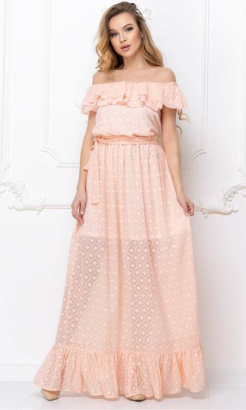 Повсякденне плаття 7117e Персиковий