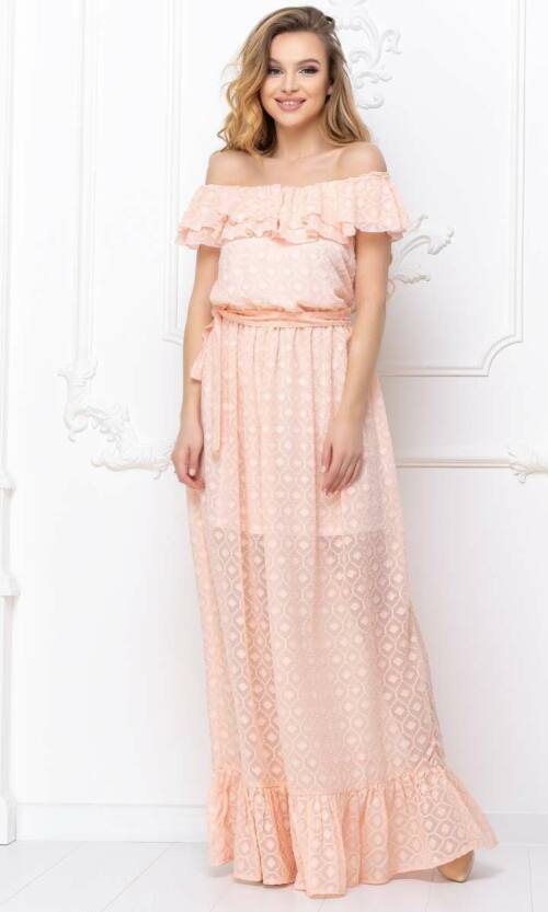 Повсякденне плаття 7117e Персиковий