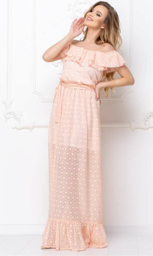 Повсякденне плаття 7117e Персиковий