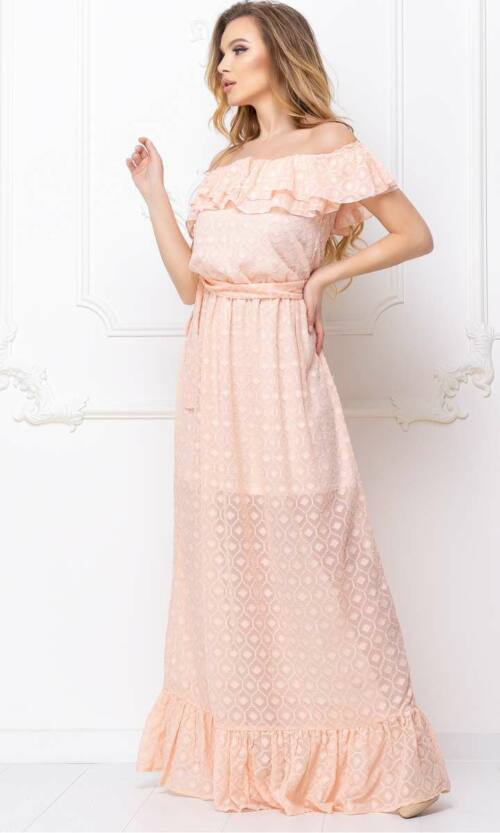 Повсякденне плаття 7117e Персиковий
