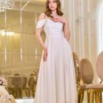 Вечірня сукня Шифон Блиск Максі 25038 Молочна