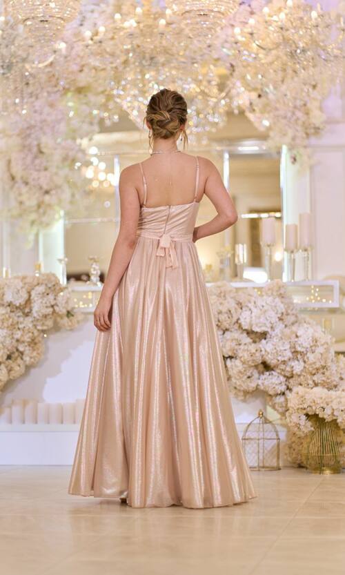 Вечірня Сукня на Тонких Бретелях із Драпіруванням 25042 Бежева
