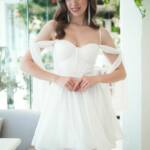 Коктейльна Сукня Ліф Корсет Міні 25036 Молочна