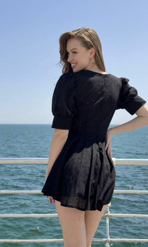 Повседневное Платье Прошва Шорты 25047 Черное
