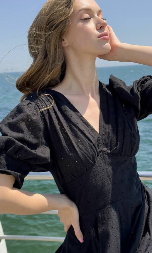 Повседневное Платье Прошва Шорты 25047 Черное