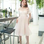 Коктейльна Сукня Шифон Блиск Міді 25040 Персикова