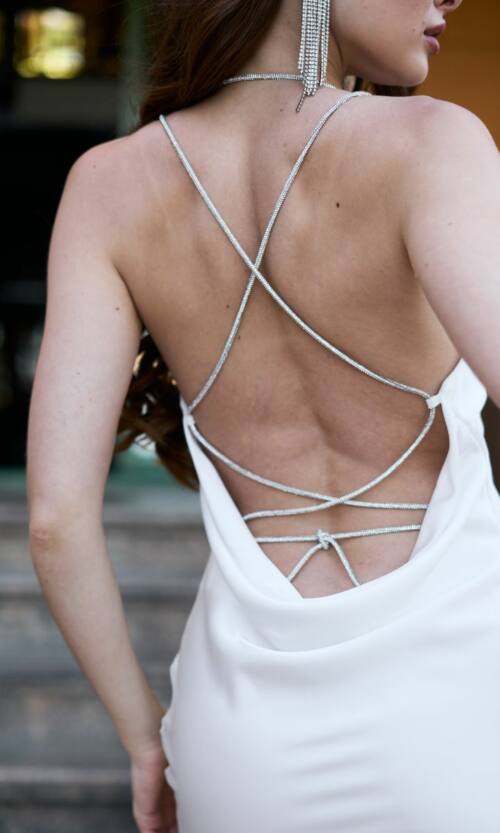 Вечернее Платье Комбинация Шелк Макси 25052 Молочное