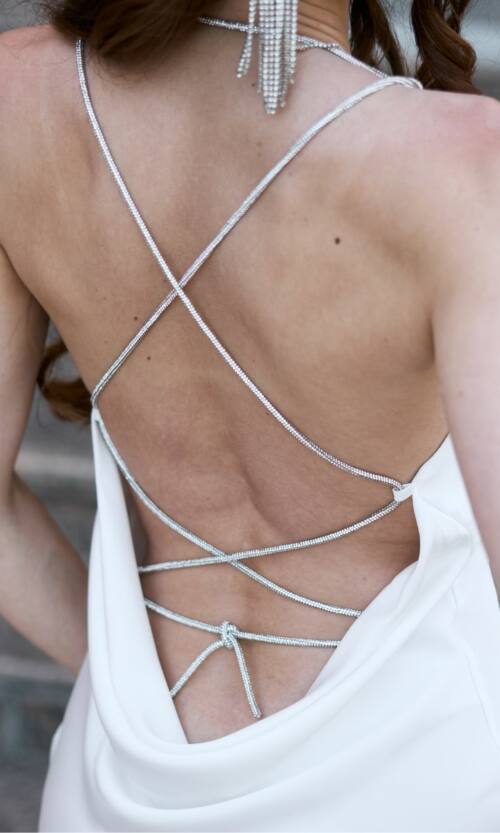 Вечернее Платье Комбинация Шелк Макси 25052 Молочное