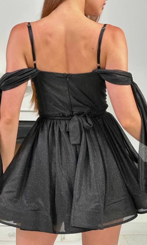 Коктейльна Сукня Ліф Корсет Міні 25036 Чорна