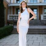 Вечірня Сукня Комбінація Шовк Максі 25055 Молочна