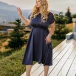 Повсякденна Сукня Шовк Міді 25059 Графітова