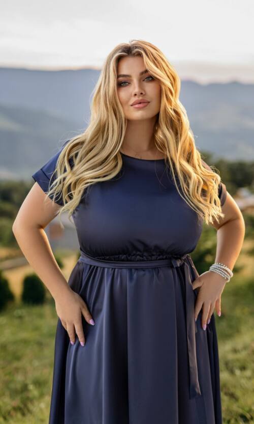 Повсякденна Сукня Шовк Міді 25059 Графітова