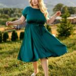Повсякденна Сукня Шовк Міді 25059 Зелена