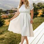 Повсякденна Сукня Шовк Міді 25059 Молочна