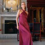 Вечірня Сукня Комбінація Шовк Максі 25056 Бордова