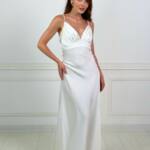 Вечірня Сукня Комбінація Шовк Максі 25057 Молочна