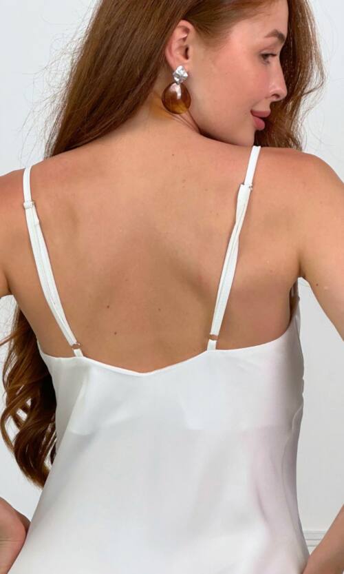 Вечірня Сукня Комбінація Шовк Максі 25057 Молочна