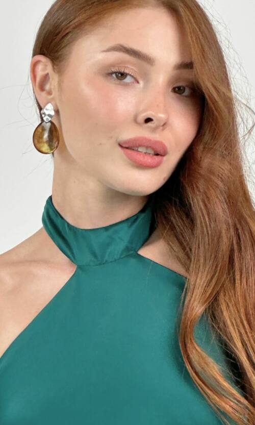 Вечірня Сукня Комбінація Шовк Максі 25056 Зелена