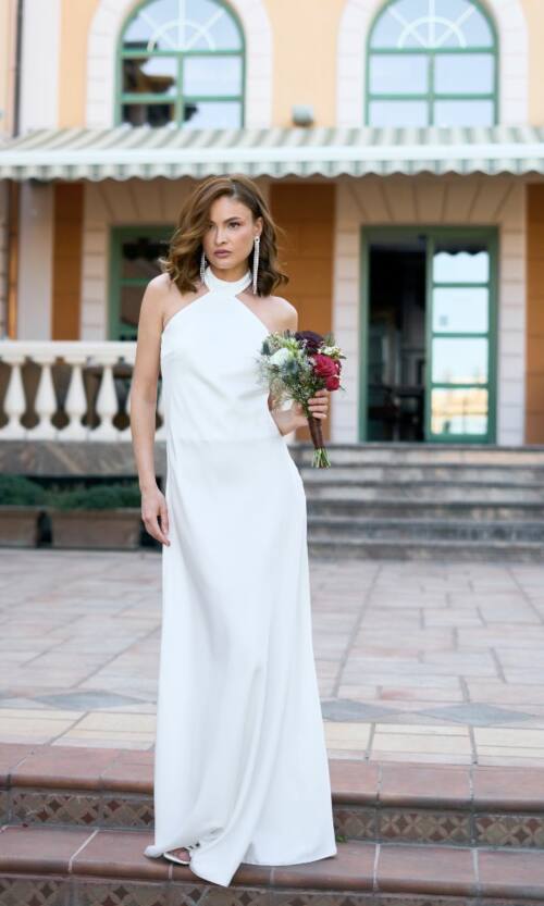 Вечернее Платье Комбинация Шелк Макси 25056 Молочное